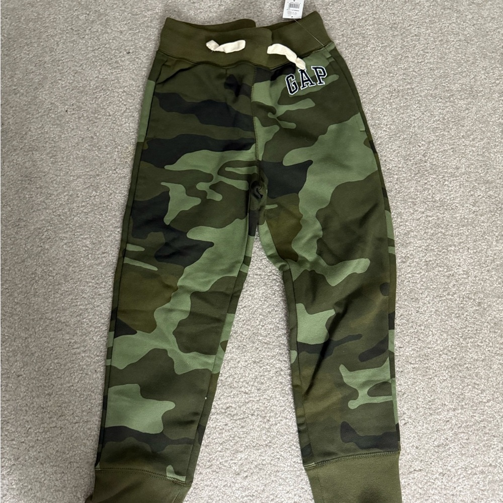 GAP Kids Green Camouflage Joggers